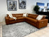 Monaco  modular lounge with 3 electric recliners and adjustable headrests in Chestnut Tan Leather