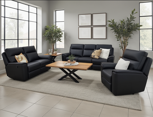 Liza 3+2+1 Package In Black Leather