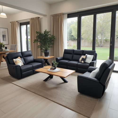 Liza 3+2+1 Package In Black Leather