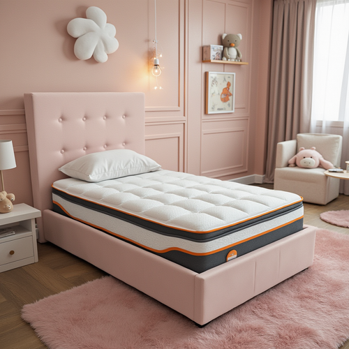 Stuart single bed in blush