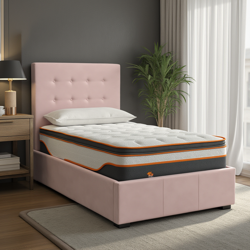 Stuart single bed in blush