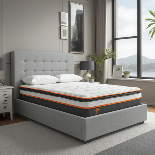 Stuart double bed in light grey