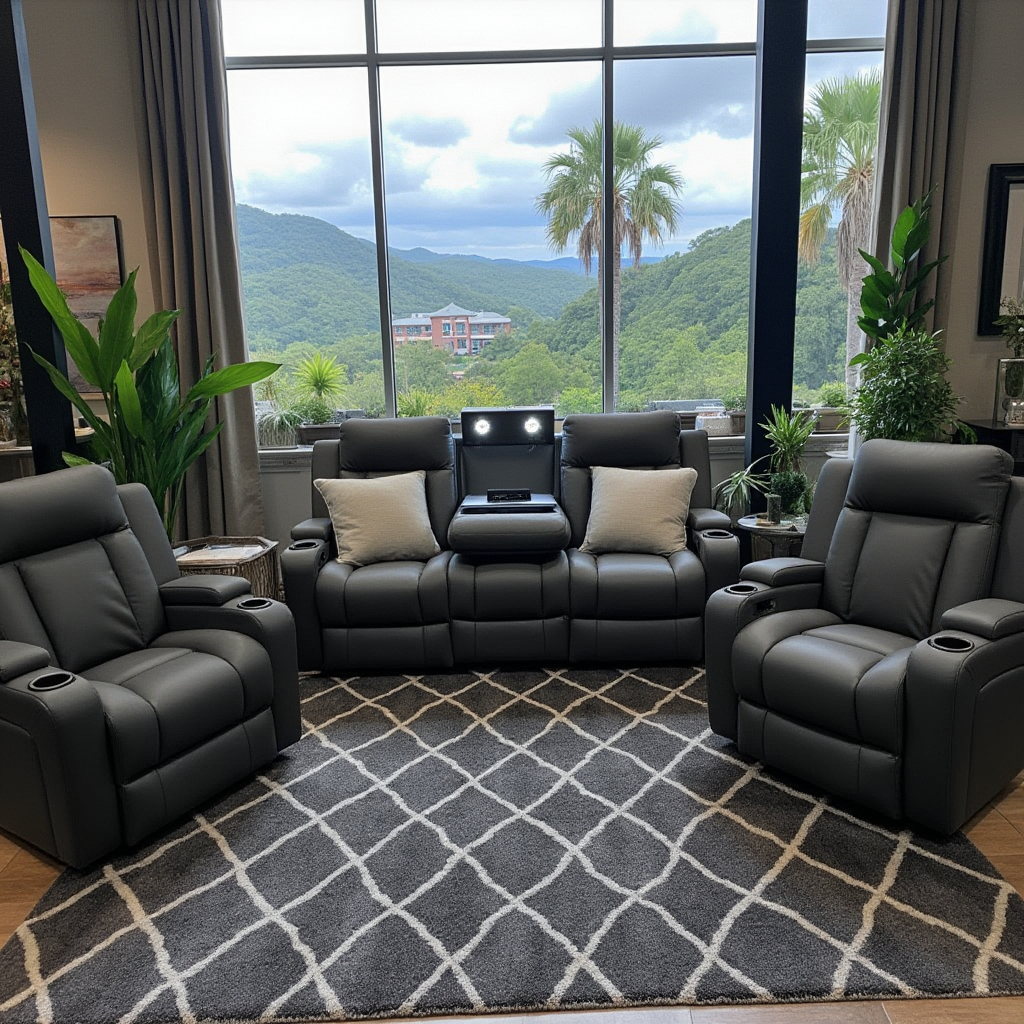 Nexus 3+1+1 Sofa Package In Black Leather