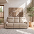 Nebraska 3 Seater Triple Electric in Beige Leather