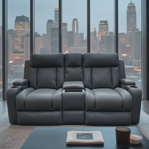 Nexus 2 seater in black leather