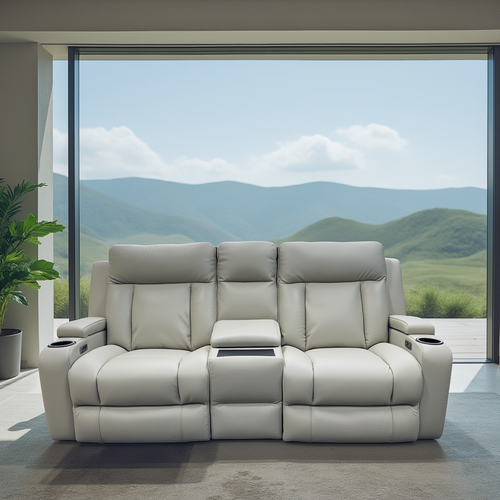 Nexus 2 seater in beige stone leather