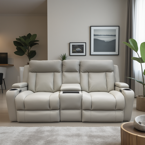 Nexus 2 seater in beige stone leather