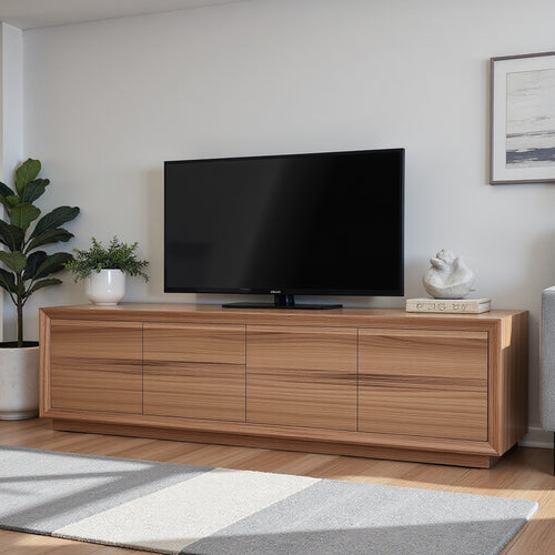 Sussex 220cm Long TV Unit In Australia Blackbutt Timber