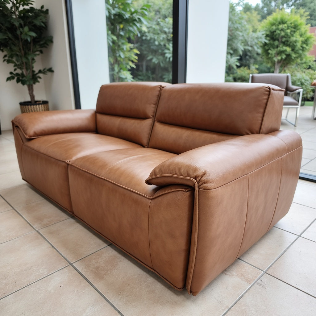 Phillipe 2 Seater Sofa In Tan Leather