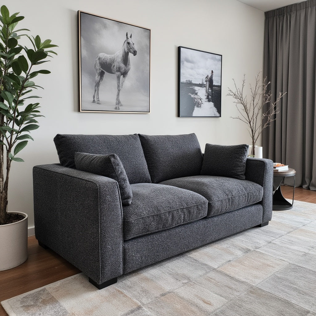 Justine 2 Seater In Charcoal