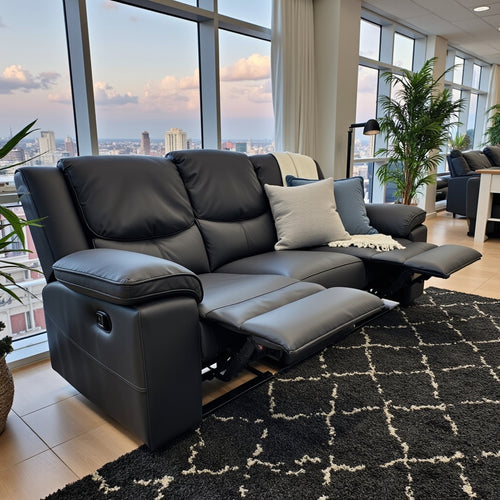 Rawson 3 Seater Recliner In Black