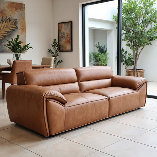 Phillipe 3 Seater Sofa In Tan Leather