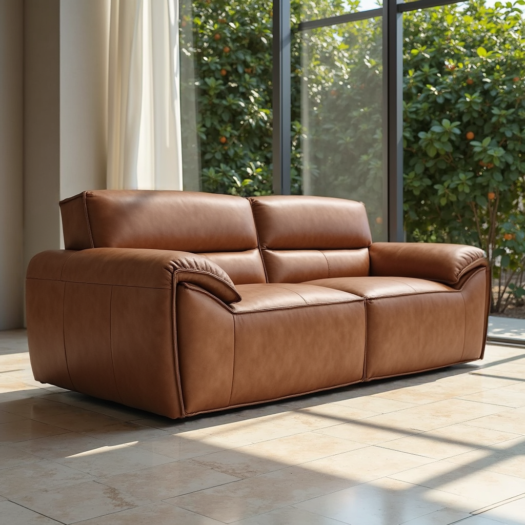 Phillipe 2 Seater Sofa In Tan Leather