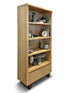 Tuscany bookcase with 2 draws oak timber
