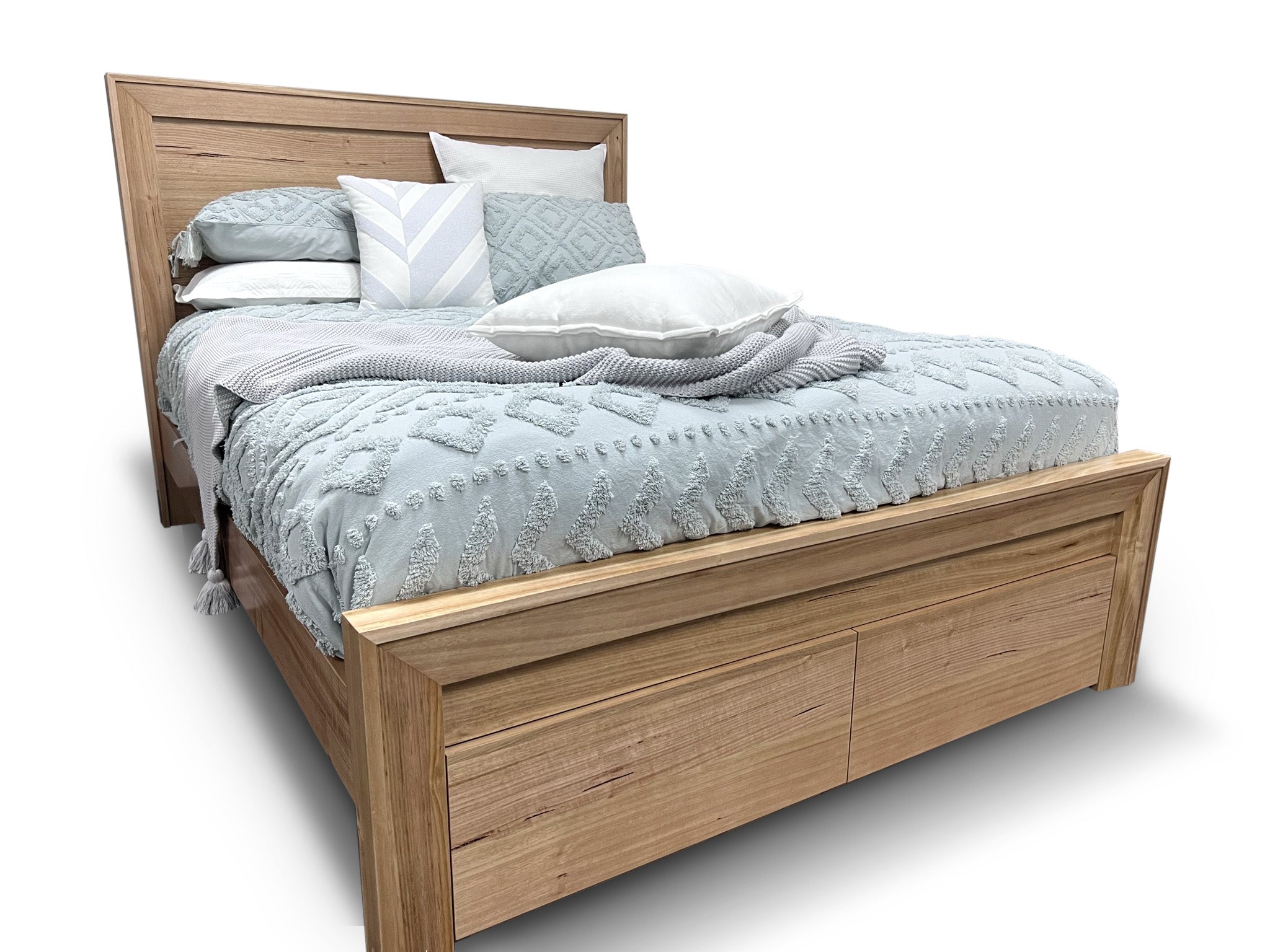 Ontario King Size Bed With Draws In Australian Messmate