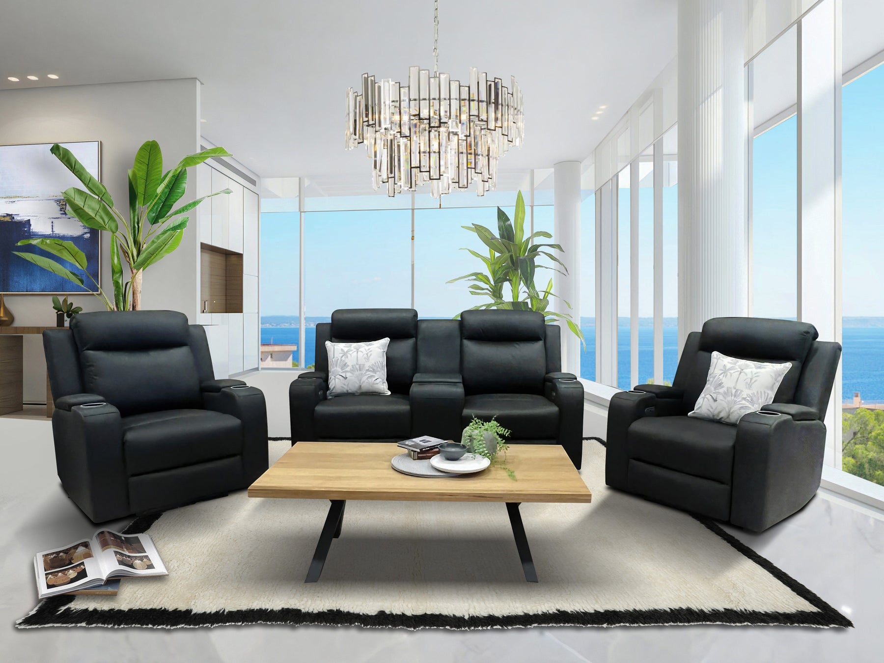 Cleo single electric recliner with dual electric recliners