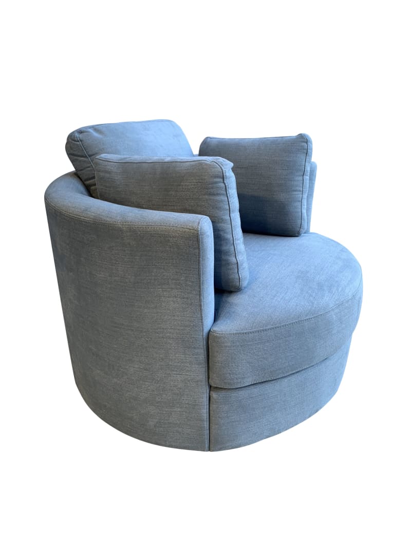 Cozy Cuddle Swivel Chair In Rustic Blue - LOUNGE