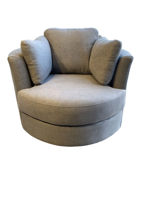 Cozy Cuddle Swivel Chair In Smoke Grey - LOUNGE