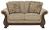 Lanett 2 seater sofa in barley with timber style arms - LOUNGE