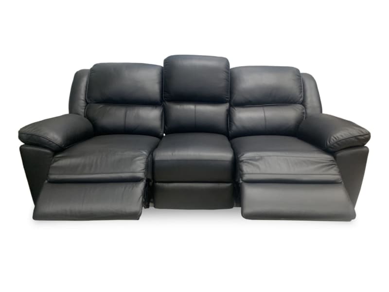 Michigan 100% Leather 3+1+1 Sofa Package In Black