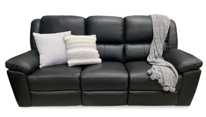 Michigan 100% Leather 3+1+1 Sofa Package In Black