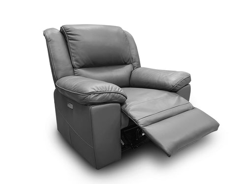 Michigan electric recliner in graphite leather