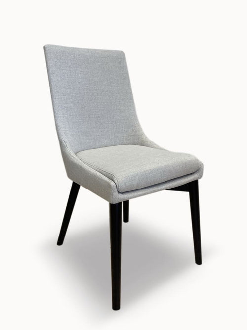 Milano dining chair in silver with black leg