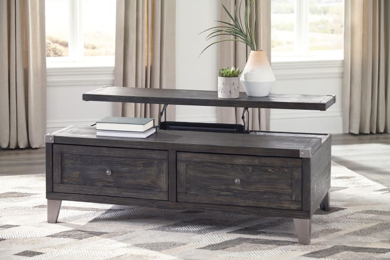 Todoe lift up coffee table in dark grey finish - OCCASIONAL