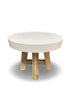 Toledo round lamp table acacia timber white concrete top