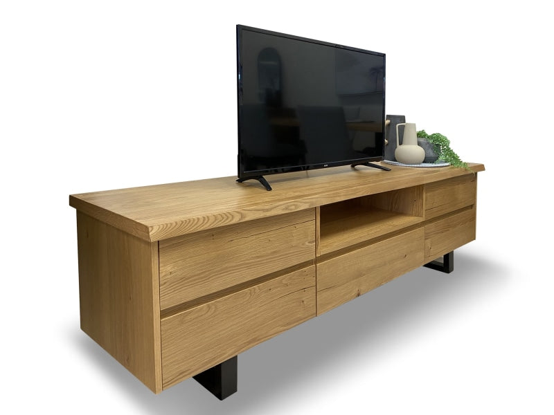 Tuscany 200 wide tv unit in natural oak timber