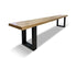 Tuscany 2200 long bench in natural oak timber with black legs